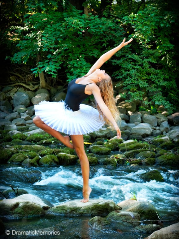 Senior Dance Pictures Outdoor Dancer in River