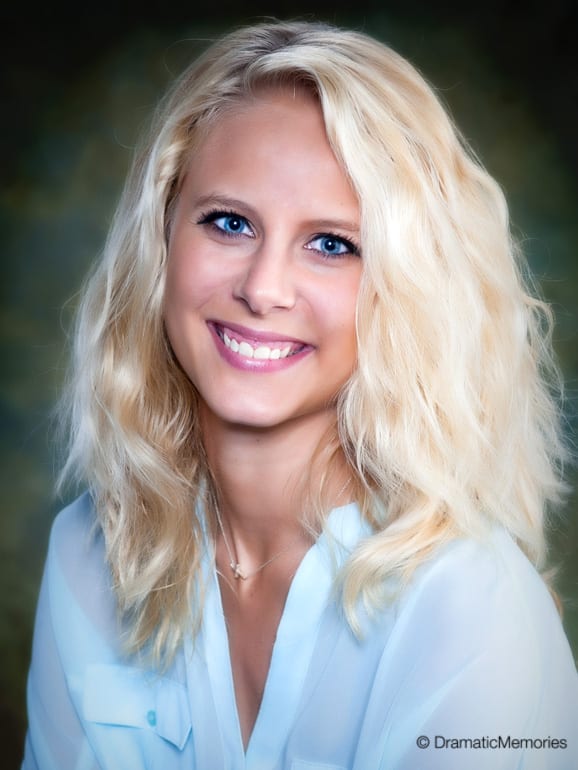 blonde young woman's business headshot